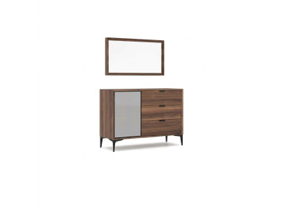 Diseño moderno Muebles Dormitorio Marrón Cómoda con Espejo Lujo