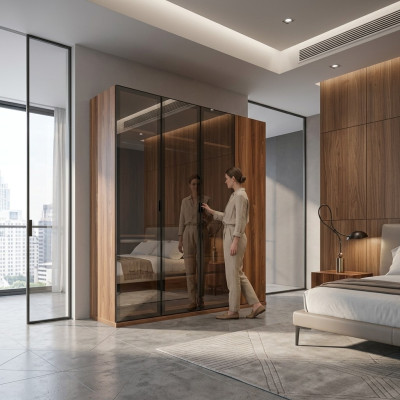 Armario moderno de madera para dormitorio de lujo, nuevo.