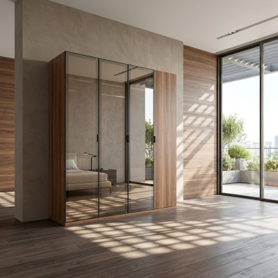 Armario moderno de madera para dormitorio de lujo, nuevo.