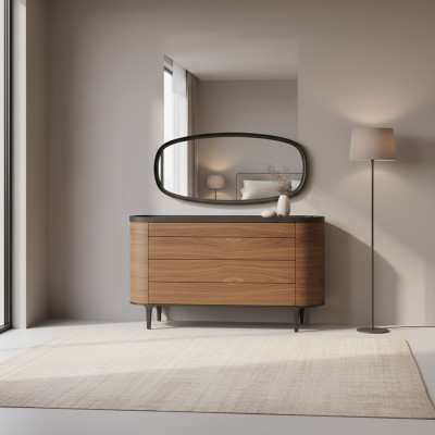 Cómoda con espejo diseño armario de lujo estilo moderno muebles de dormitorio nuevos
