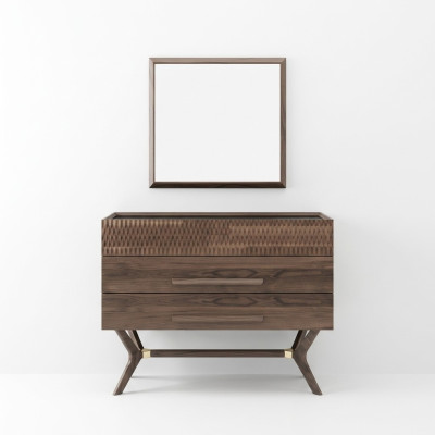 Cómoda de lujo con espejo estilo de dormitorio moderno diseño de armario de madera