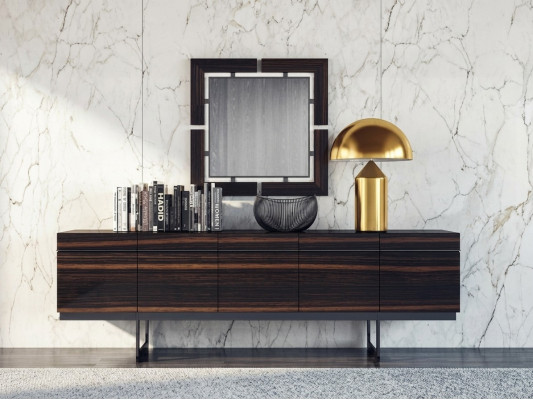Mueble de comedor de lujo con espejo, diseño moderno completo, cómoda.