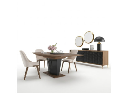 Grupo de comedor Mesa de comedor moderna Comedor 6 sillas Muebles de madera de lujo