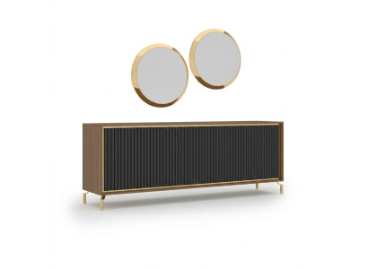 Comedor moderno Conjunto de comedor Aparador con 2 espejos Muebles de lujo de madera