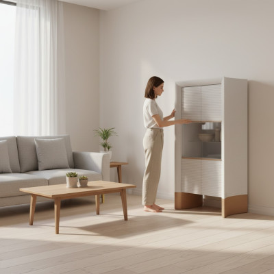 Mueble de lujo Vitrina Diseño Armario de madera Vitrina Comedor Vitrinas Cristal Nuevo