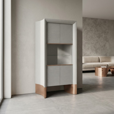 Mueble de lujo Vitrina Diseño Armario de madera Vitrina Comedor Vitrinas Cristal Nuevo