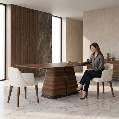 Muebles de comedor Mesa de comedor de lujo Diseño moderno Mesa de madera Nueva decoración