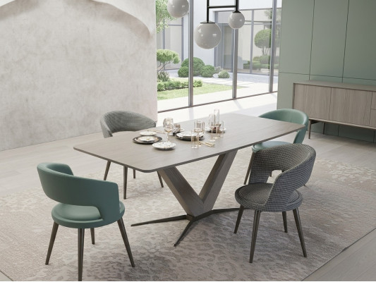 Conjunto de mesa de comedor completo sillas comedor Mobiliario del diseño moderno.