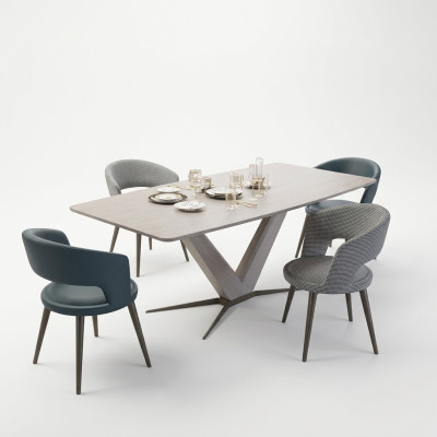 Conjunto de mesa de comedor completo sillas comedor Mobiliario del diseño moderno.