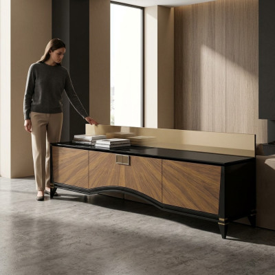 Diseño moderno de soporte de TV para sala de estar Mueble de TV de diseño moderno de madera nueva