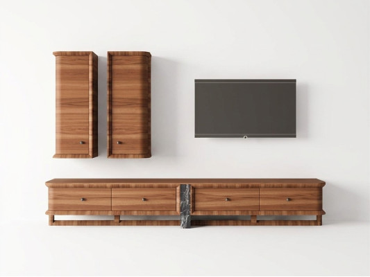 Completamente mueble de pared sala de estar Soporte para TV 2x armario de pared muebles de madera