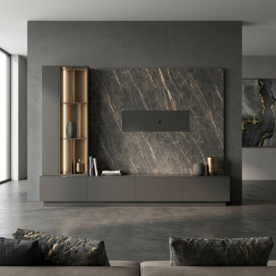 Muebles de salón de diseño moderno de diseño de pared, muebles de madera de lujo.