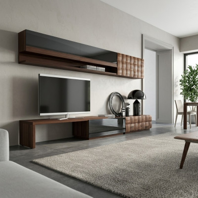 Muebles de salón completos, mueble para TV, armario de pared, diseñador 2 estantes de pared.