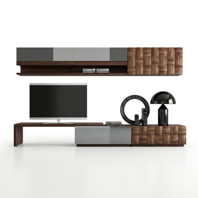 Muebles de salón completos, mueble para TV, armario de pared, diseñador 2 estantes de pared.