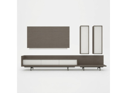Mural de TV soporte de TV Marco de TV Mobiliario 2x Mueble de pared Diseño Moderno Conjunto