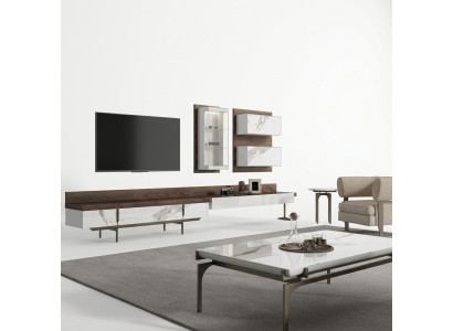 Mueble de TV Soporte para TV Cómoda Armario de pared Moderno Sala de estar Vitrina colgante de madera