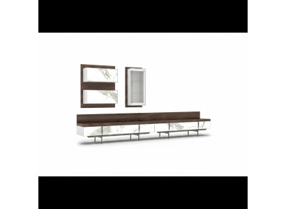 Mueble de salón de lujo moderno 2x soporte de TV Armario de pared completo Vitrina colgante Nuevo