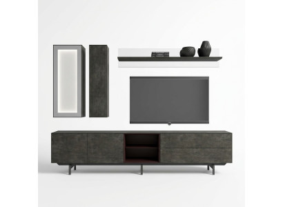 Mueble de salón moderno, soporte de TV colgante, vitrina colgante, estante de pared de lujo, muebles de salón.