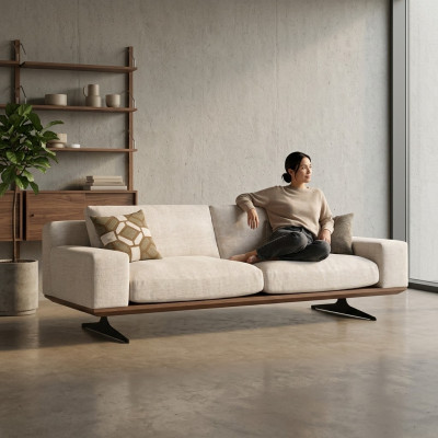 Muebles tapizados de lujo moderno Sofá de tres plazas Sofá Muebles de salón Sofá tapizado