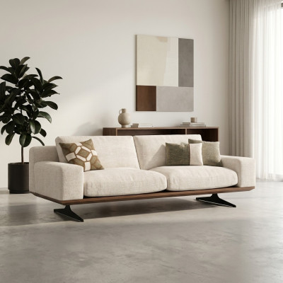 Muebles tapizados de lujo moderno Sofá de tres plazas Sofá Muebles de salón Sofá tapizado