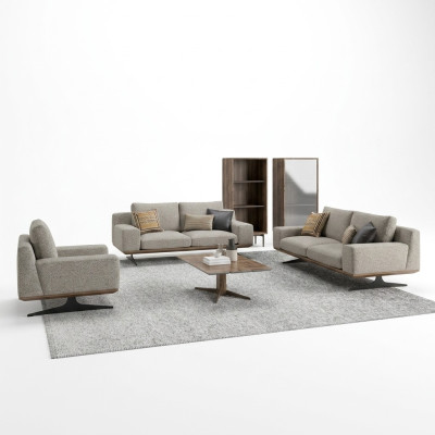 Conjunto de sofás, muebles tapizados sofá sala de estar 5 piezas mesa de centro de madera auxiliar nuevo.