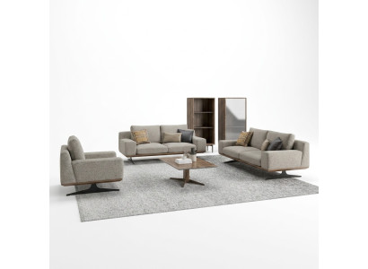 Conjunto de sofás, muebles tapizados sofá sala de estar 5 piezas mesa de centro de madera auxiliar nuevo.