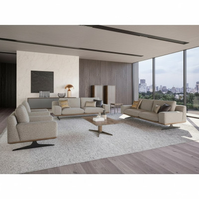Conjunto de sala de estar de 6 piezas, 2x sofá de tres plazas moderno, 2x sillón garnitura de sofá mesa de centro.