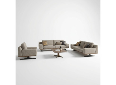 Conjunto de sala de estar de 6 piezas, 2x sofá de tres plazas moderno, 2x sillón garnitura de sofá mesa de centro.