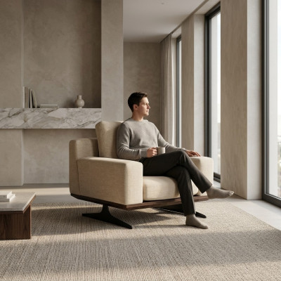 Sillón de diseñador mobiliario de salón textil moderno muebles tapizados nuevos