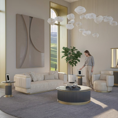 Juego de sala de estar de 2 piezas, sofá completo de diseño, sofá de tres plazas nuevo, sillón, conjunto de sofás.