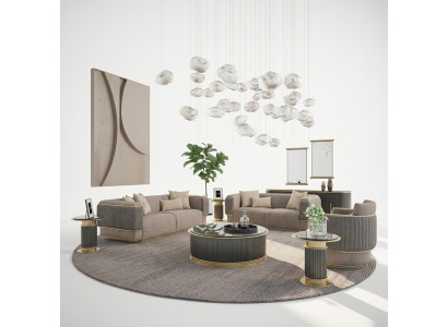 Sofá tapizado de 3 piezas completo para sala de estar moderno de tres plazas con sillón de dos plazas.