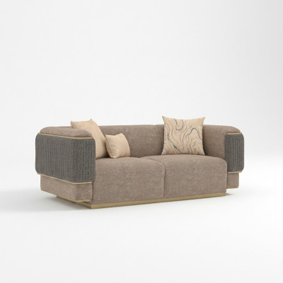 Diseño moderno, gris, sofá de dos plazas, sofá, sala de estar, nuevo.
