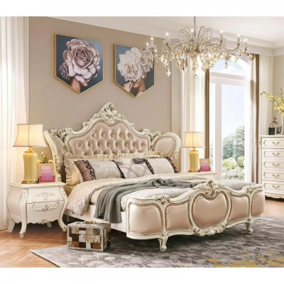 Dormitorio muebles Cama 2x Mesitas de noche Lujo Set Nuevos muebles clásicos de 3 piezas