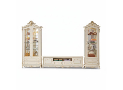 Conjunto de sala de estar de lujo, soporte de TV, 2 vitrinas, 3 piezas, nuevo interior.