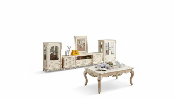 Sala de estar para un conjunto de muebles clásicos de 3 piezas. Área interior para el apartamento.