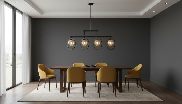 Lámpara de techo de estilo lujoso. Una pieza llamativa para la sala de estar.