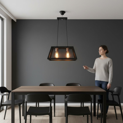Lámpara de techo luz de vida dormitorio negro elegante lámpara plafón