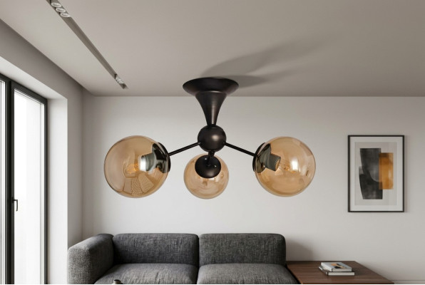 Lámpara de techo moderna, lámpara colgante para sala de estar, luces de lujo negras.