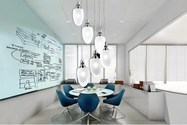 Lámpara de techo Un moderno vidrio blanco Sala de estar de lujo 50x130 Cromo