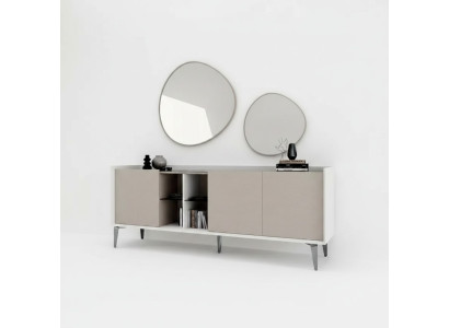 Mueble auxiliar de lujo y moderno para la sala de estar en color gris, cómoda nueva.