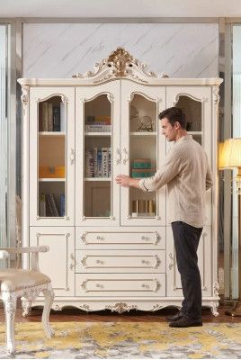 Estantería blanca para salón muebles clásicos de lujo muebles nuevos