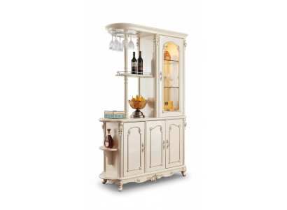 Armario de bar para el comedor muebles clásicos de color blanco perlado nuevo lujo
