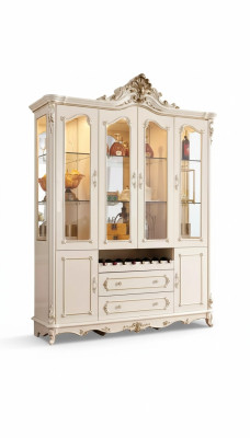 Vitrine de madera muebles de sala de estar clásicos nuevo lujo interior perlado