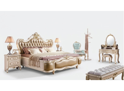 Juego de dormitorio Set de muebles de madera de diseñador clásico de lujo, nuevo 8 piezas