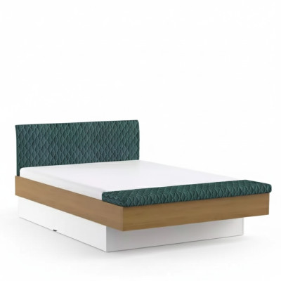 Diseño de cama de lujo, camas dobles de hotel, muebles de madera real de diseño real.