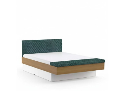 Diseño de cama de lujo, camas dobles de hotel, muebles de madera real de diseño real.