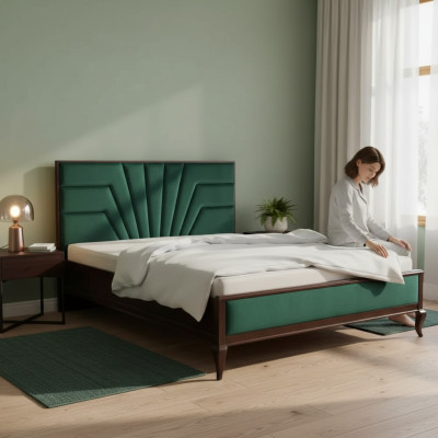 Cama de lujo doble hotel dormitorio diseño muebles de madera