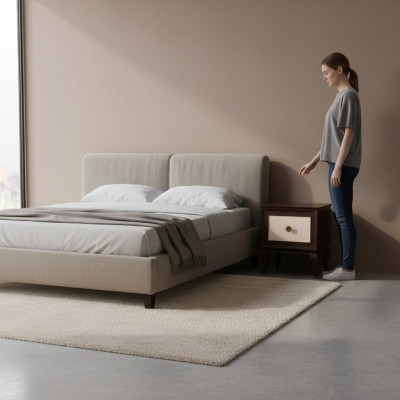 Mesa auxiliar de dormitorio de lujo mesita de noche de madera estilo hotel de lujo elegante Nuevo
