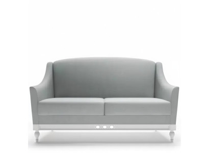 Sofá de 2 plazas Sofás de diseño de lujo en textil y madera acolchados de dos plazas.