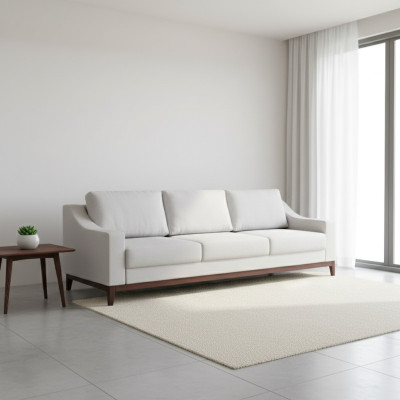 Sofá de tres plazas, sofá de salón de lujo, sofá tapizado de diseño moderno.